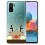 For Xiaomi Redmi Note 10 4G Christmas Series Transparent TPU Protective Case(Fat Deer)