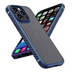For iPhone 13 Pro Max iPAKY MG Series Carbon Fiber TPU + PC Shockproof Case (Blue)