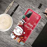 For Samsung Galaxy A02s Christmas Series Transparent TPU Protective Case(Cute Penguin Snowman)