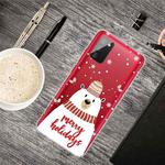 For Samsung Galaxy A02s Christmas Series Transparent TPU Protective Case(Scarf White Bear)