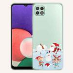 For Samsung Galaxy A22 5G Christmas Series Transparent TPU Protective Case(Snow Entertainment)