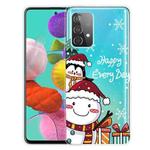 For Samsung Galaxy A32 Christmas Series Transparent TPU Protective Case(Cute Penguin Snowman)