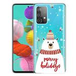 For Samsung Galaxy A32 Christmas Series Transparent TPU Protective Case(Scarf White Bear)