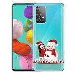 For Samsung Galaxy A32 Christmas Series Transparent TPU Protective Case(Girl Snowman)