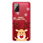 For Samsung Galaxy A02s US Edition Christmas Series Transparent TPU Protective Case(Raise Hand Deer)