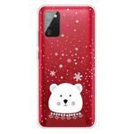 For Samsung Galaxy A02s US Edition Christmas Series Transparent TPU Protective Case(Fat Bear in Red)