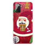 For Samsung Galaxy A02s US Edition Christmas Series Transparent TPU Protective Case(Striped Snowman)