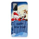 For Samsung Galaxy A02s US Edition Christmas Series Transparent TPU Protective Case(Wall-climbing Snowman)