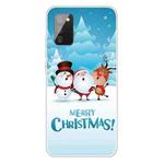 For Samsung Galaxy A02s EU Edition Christmas Series Transparent TPU Protective Case(Singing Snowman Deer)