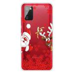 For Samsung Galaxy A02s EU Edition Christmas Series Transparent TPU Protective Case(Red Leaves Old Man)