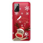 For Samsung Galaxy A03s 164mm Christmas Series Transparent TPU Protective Case(Deer Says Hello)