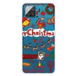 For Samsung Galaxy A12 4G Christmas Series Transparent TPU Protective Case(Christmas Stamp)