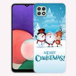 For Samsung Galaxy A22 5G Christmas Series Transparent TPU Protective Case(Singing Snowman Deer)