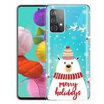 For Samsung Galaxy A32 4G Christmas Series Transparent TPU Protective Case(Hat White Bear)