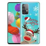 For Samsung Galaxy A32 4G Christmas Series Transparent TPU Protective Case(Deer Says Hello)