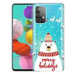 For Samsung Galaxy A32 5G Christmas Series Transparent TPU Protective Case(Hat White Bear)