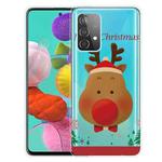 For Samsung Galaxy A32 5G Christmas Series Transparent TPU Protective Case(Big Nosed Deer)