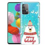 For Samsung Galaxy A52 5G / 4G Christmas Series Transparent TPU Protective Case(Hat White Bear)