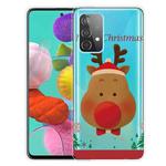 For Samsung Galaxy A52 5G / 4G Christmas Series Transparent TPU Protective Case(Big Nosed Deer)