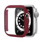 Shockproof PC Protective Case with Tempered Glass Film For Apple Watch Series 8 / 7 41mm(Wine Red)