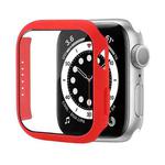 Shockproof PC Protective Case with Tempered Glass Film For Apple Watch Series 8 / 7 45mm(Red)