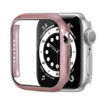 Shockproof PC Protective Case with Tempered Glass Film For Apple Watch Series 8 / 7 45mm(Rose Gold)