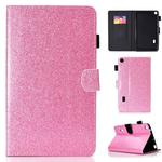 For Huawei MediaPad T3 7.0 Varnish Glitter Powder Horizontal Flip Leather Case with Holder & Card Slot(Pink)