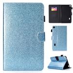 For Huawei MediaPad T3 7.0 Varnish Glitter Powder Horizontal Flip Leather Case with Holder & Card Slot(Blue)