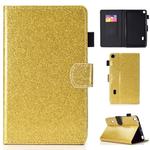 For Huawei MediaPad T3 7.0 Varnish Glitter Powder Horizontal Flip Leather Case with Holder & Card Slot(Gold)