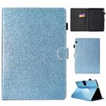 For Huawei MediaPad T3 10.0 Varnish Glitter Powder Horizontal Flip Leather Case with Holder & Card Slot(Blue)