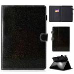 For Huawei MediaPad T3 10.0 Varnish Glitter Powder Horizontal Flip Leather Case with Holder & Card Slot(Black)