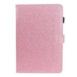 For Huawei MediaPad T5 Varnish Glitter Powder Horizontal Flip Leather Case with Holder & Card Slot(Pink)
