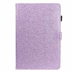 For Huawei MediaPad T5 Varnish Glitter Powder Horizontal Flip Leather Case with Holder & Card Slot(Purple)