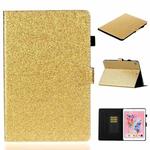 For iPad 10.2 / 10.5 Varnish Glitter Powder Horizontal Flip Leather Case with Holder & Card Slot(Gold)