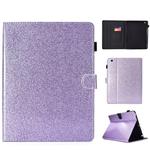 For iPad 2 / 3 / 4 Varnish Glitter Powder Horizontal Flip Leather Case with Holder & Card Slot(Purple)