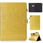For iPad Air / Air 2 / iPad 9.7 Varnish Glitter Powder Horizontal Flip Leather Case with Holder & Card Slot(Gold)