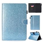 For iPad Mini 1/2/3/4/5 Varnish Glitter Powder Horizontal Flip Leather Case with Holder & Card Slot(Blue)