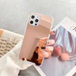 For iPhone 13 Pro Max TPU + Acrylic Four Drop Luxury Plating Mirror Phone Case Cover (Rose Gold)