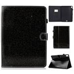 For iPad Pro 11 (2018) Varnish Glitter Powder Horizontal Flip Leather Case with Holder & Card Slot(Black)