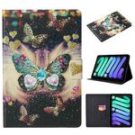 For iPad mini 6 Coloured Drawing Pattern Horizontal Flip Leather Tablet Case with Holder & Card Slot & Sleep / Wake-up Function(Butterflies)