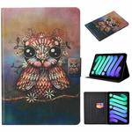 For iPad mini 6 Coloured Drawing Pattern Horizontal Flip Leather Tablet Case with Holder & Card Slot & Sleep / Wake-up Function(Owl)