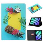 For iPad mini 2024 / mini 6 Coloured Drawing Pattern Horizontal Flip Leather Tablet Case with Holder & Card Slot & Sleep / Wake-up Function(Pineapple)