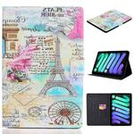 For iPad mini 6 Coloured Drawing Horizontal Flip Leather Tablet Case with Holder & Card Slot & Sleep / Wake-up Function(Iron Tower)