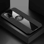 For Samsung Galaxy S20 XINLI Stitching Cloth Textue Shockproof TPU Protective Case with Ring Holder(Black)