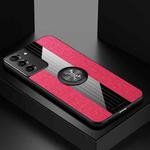 For Samsung Galaxy S21+ 5G XINLI Stitching Cloth Textue Shockproof TPU Protective Case with Ring Holder(Red)