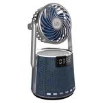SOAIY K8 Wireless Bluetooth Dual Alarm Clock Speaker with Small Fan(Blue)