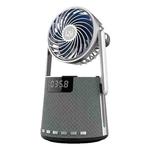 SOAIY K8 Wireless Bluetooth Dual Alarm Clock Speaker with Small Fan(Grey)