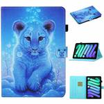 For iPad mini 6 Coloured Drawing Stitching Horizontal Flip Leather Tablet Case with Holder & Card Slot & Sleep / Wake-up Function(Little Tiger)