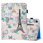 For iPad mini 6 Coloured Drawing Stitching Horizontal Flip Leather Tablet Case with Holder & Card Slot & Sleep / Wake-up Function(Tower and Butterflies)
