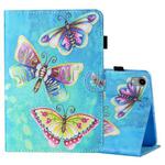 For iPad mini 6 Coloured Drawing Stitching Horizontal Flip Leather Tablet Case with Holder & Card Slot & Sleep / Wake-up Function(Colorful Butterflies)